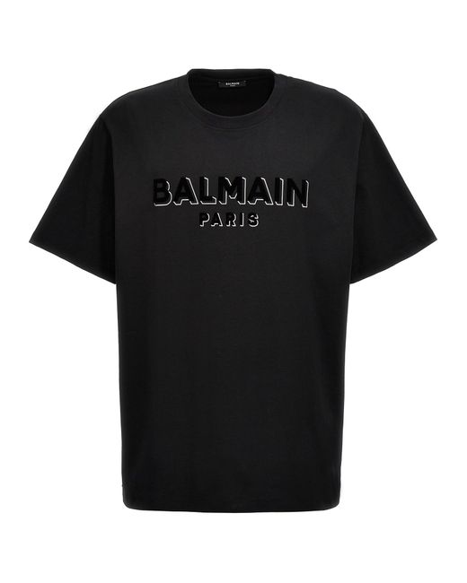 Balmain Black Logo T-Shirt for men