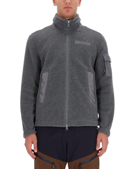 Moncler Zippered Cardigan in Grey for Men Lyst UK