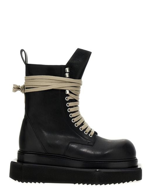Rick Owens Black Laceup Turbo Cyclops Boots, Ankle Boots for men