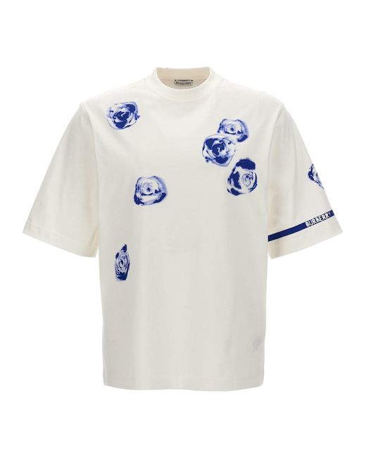 Printed T Shirt Bianco di Burberry in White da Uomo