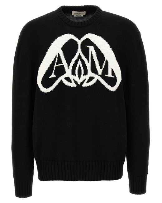 Alexander McQueen Black Logo Seal Sweater, Cardigans for men