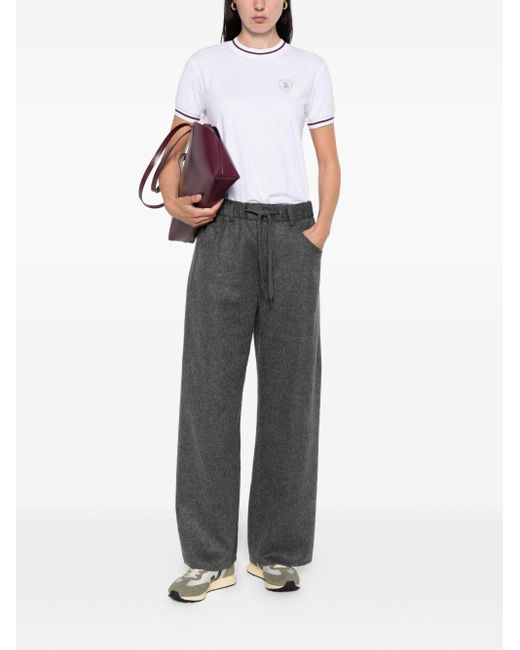 Brunello Cucinelli Gray Wool Drawstring Trousers