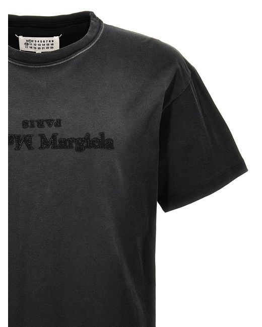 Logo T Shirt Grigio di Maison Margiela in Black da Uomo