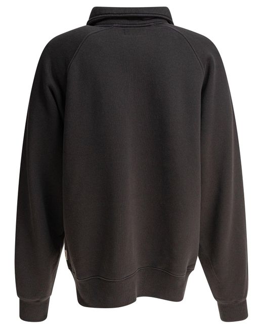 Fleece Raglan Zip Mock Sweatshirts Nero-Uomo di Stussy in Gray da Uomo