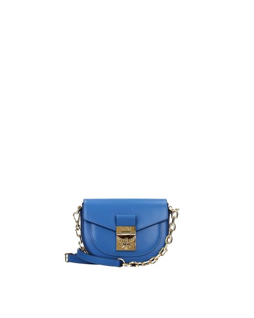 MCM Crossbody Bag Leather Blue Light Blue Lyst
