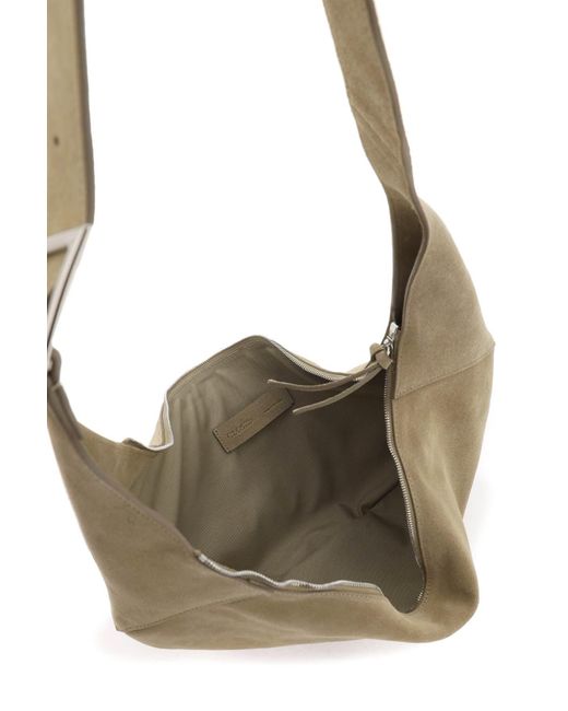 Closed Natural Suede Halfmoon Hobo Leather Bag