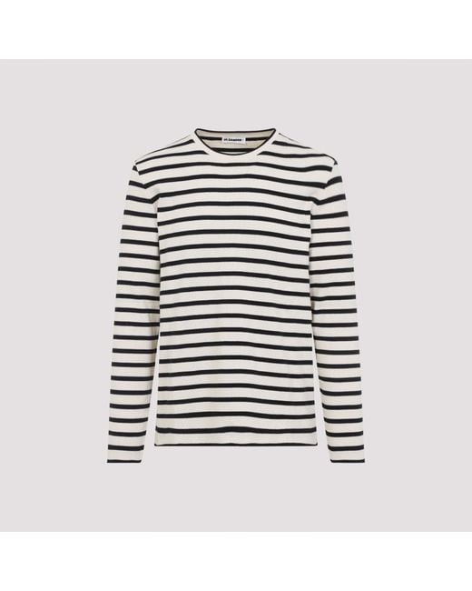 Jil Sander White Bluejay Cotton Long Sleeved Top for men