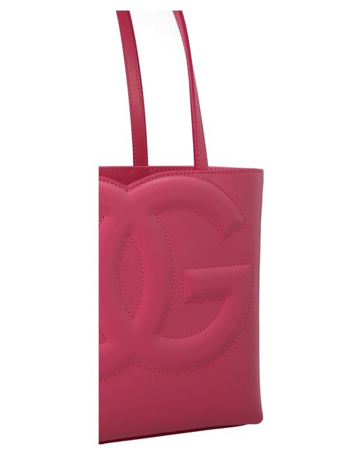 Tote bag Logo in pelle di Dolce & Gabbana in Pink
