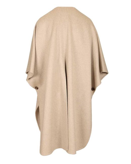 Max Mara Natural Long Cape Coats Beige