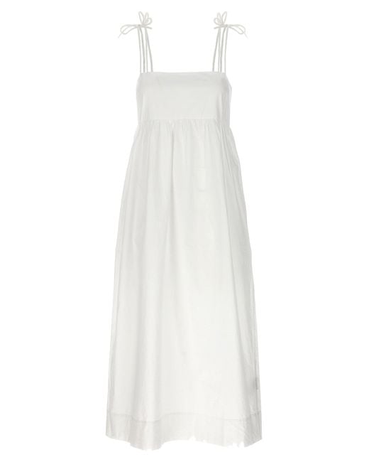 Ganni White Bow Midi Dress