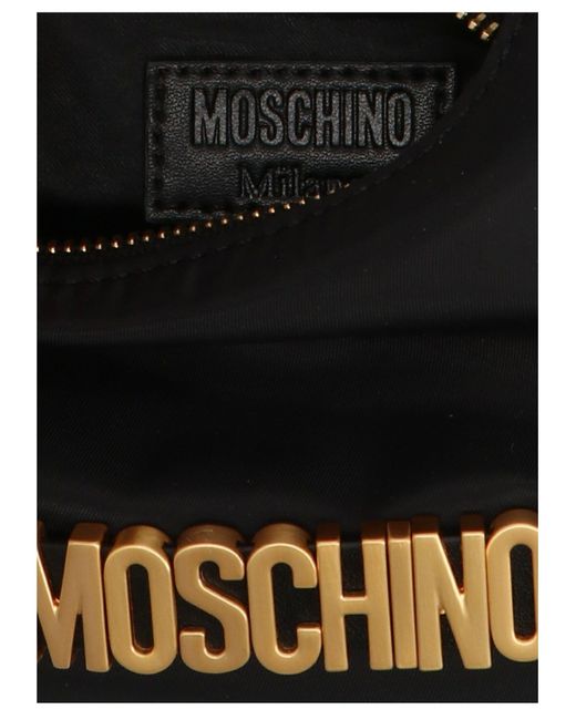 Moschino Black Logo Clutch Bag
