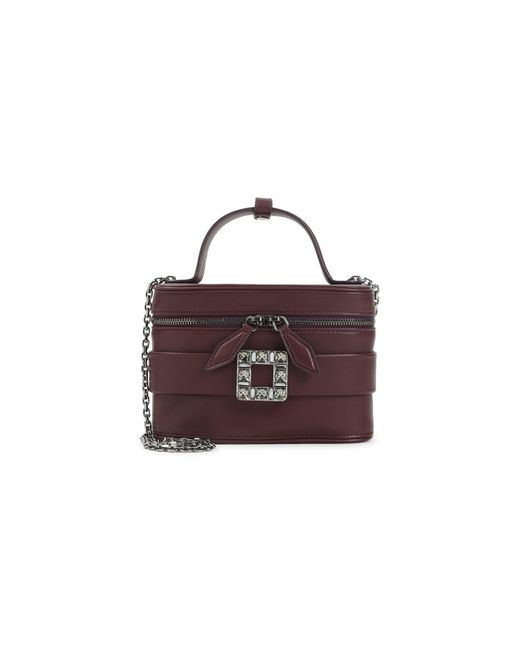 Dark Bordeaux Nappa Leather Vanity Micro Bag-Donna di Roger Vivier in Purple