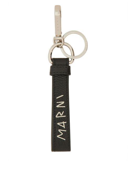 Marni White Keychain With Mending" Embroidery for men
