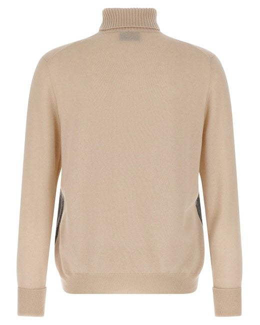 Ballantyne Gray Argyle Turtleneck Sweaters And Cardigans White for men