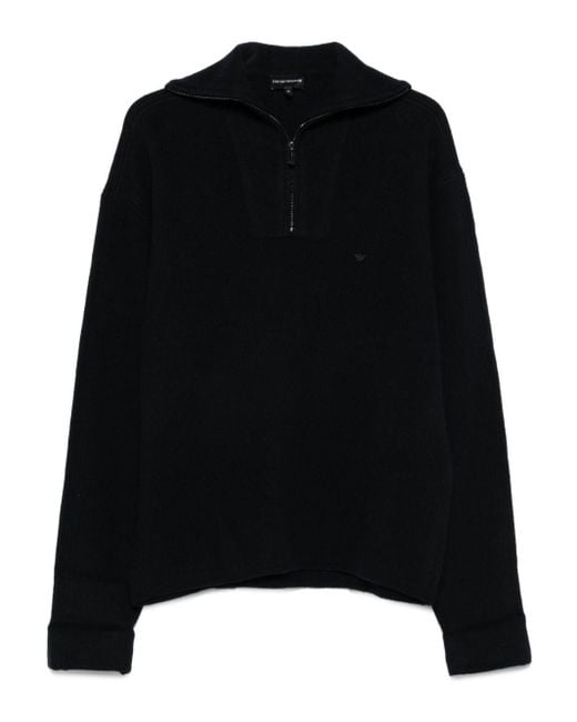 Emporio Armani Black Wool Turtle Neck Jumper for men