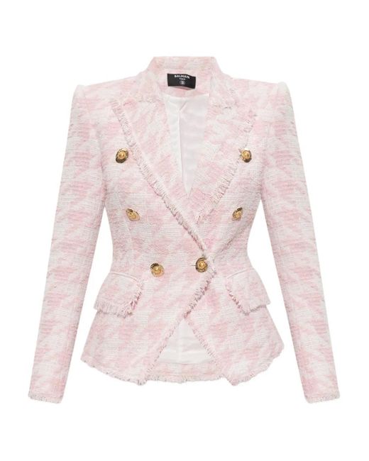 Balmain Mytheresa Pink Balmain Style Blazer Balmain Fringed Blazer