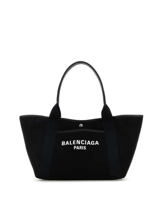 Balenciaga Black Canvas Medium Biarritz Shopping Bag