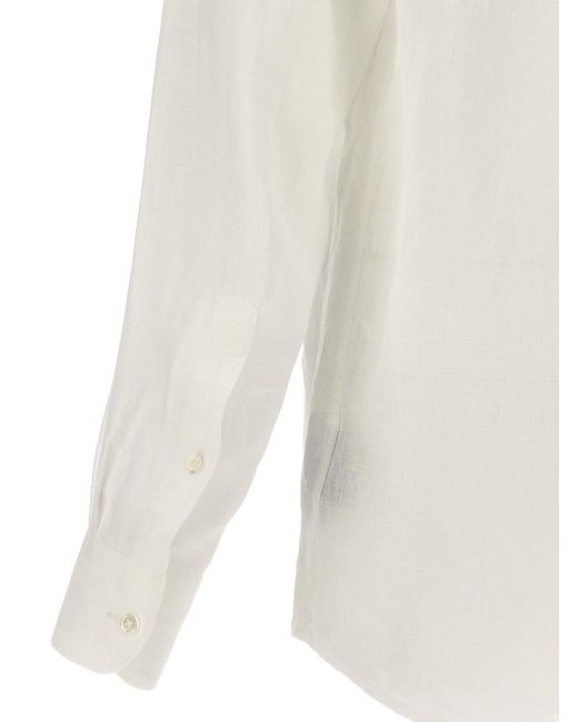 Linen Shirt Camicie Bianco di Zegna in White da Uomo