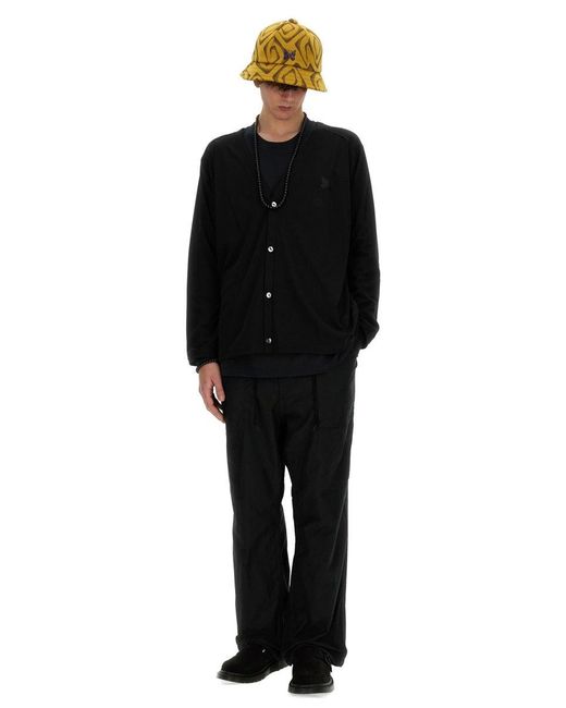 Needles Black Poly Mesh Cardigan for men