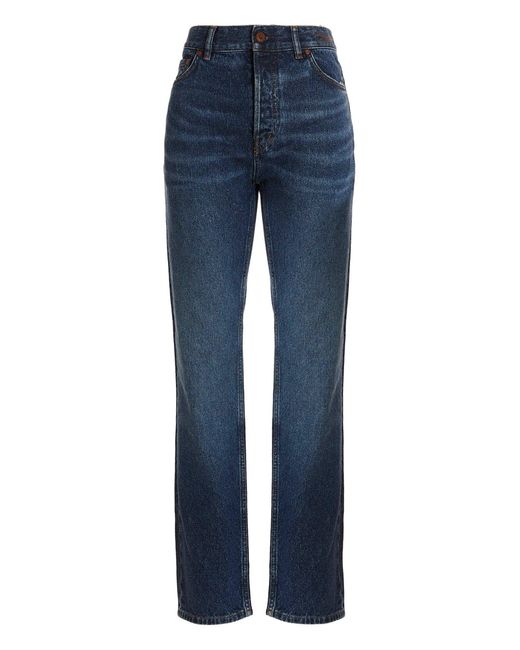 Chloé Blue Embroidered Logo Jeans
