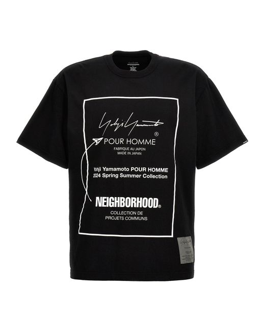 Neighborhood T Shirt Bianco/Nero di Yohji Yamamoto in Black da Uomo
