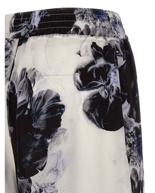 Alexander McQueen Gray Printed Silk Trousers