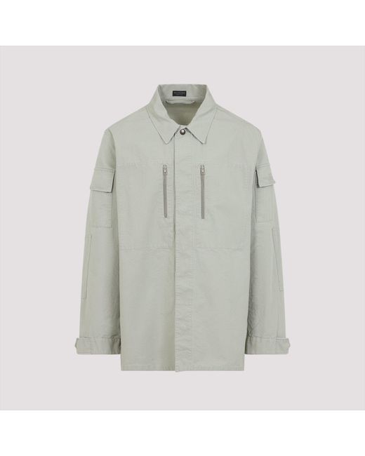 Military Cotton Long Sleeves Military Shirt-Uomo di Balenciaga in Gray da Uomo
