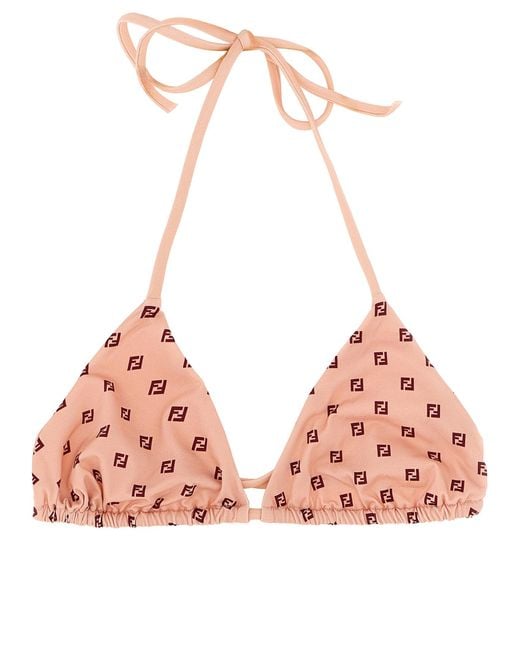 Fendi Pink Micro Patchwork Bikini Top
