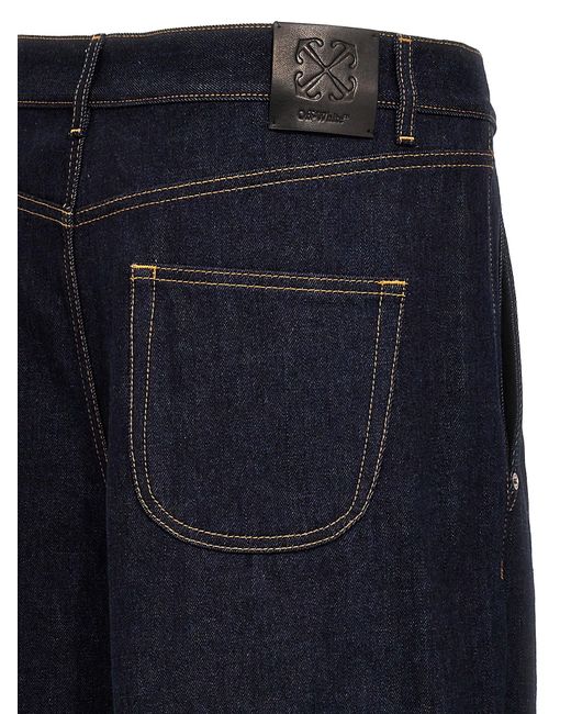 Off-White c/o Virgil Abloh Blue Baggy Tapered Jeans for men