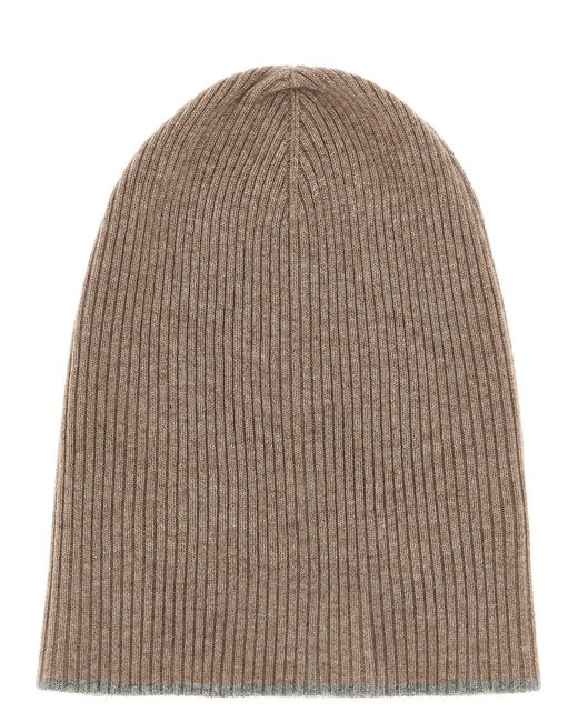 Brunello Cucinelli Brown Cashmere Beanie for men