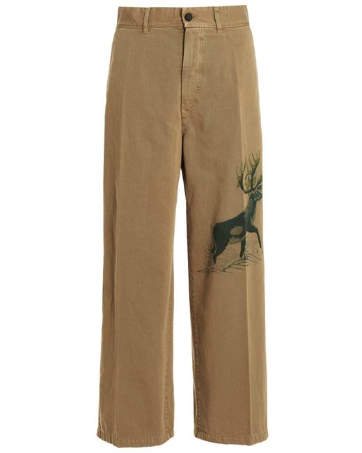 Incotex Natural Printed Cotton Trousers Pants for men
