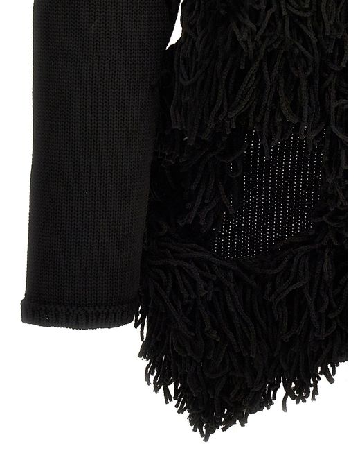 Comme des Garçons Black Cut-out And Fringed Sweater Sweater, Cardigans for men