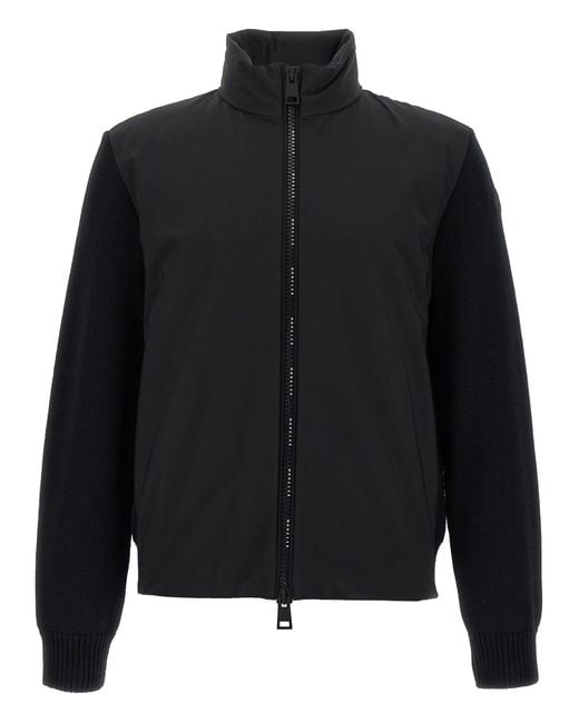 Moncler Black Matt Effect Cardigan Sweaters And Cardigans for men