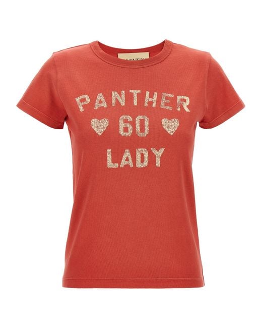 Tシャツ・カットソー VALENTINO GARAVANI COTTON T-SHIRT WITH PANTHER 60 PRINT Valentino Garavani Cotton T-Shirt With Panther 60 Print