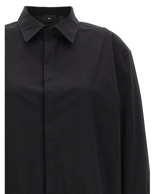 Y-3 Midi Shirt Dress Dresses in Black | Lyst