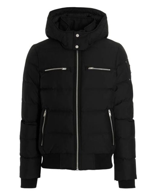 Moose Knuckles Black Cloud Bomber Jacket With Detachable Hood for men