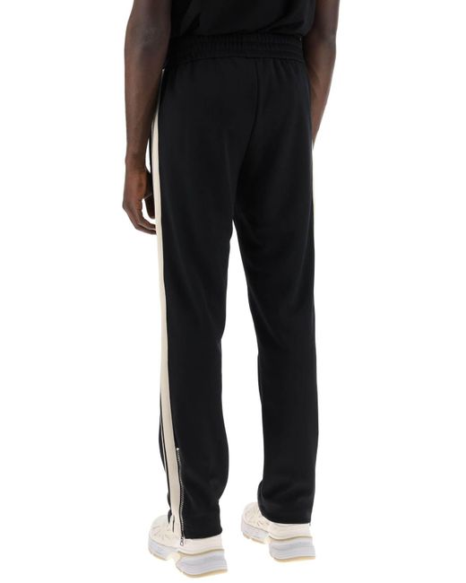 Palm Angels Black Joggers Track Con Bande A Contrasto for men