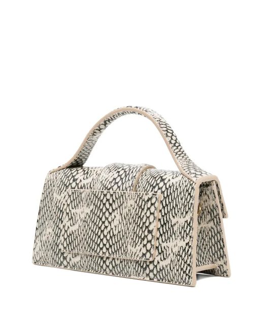 Jacquemus Metallic Le Bambino Snake-Print Tote Bag