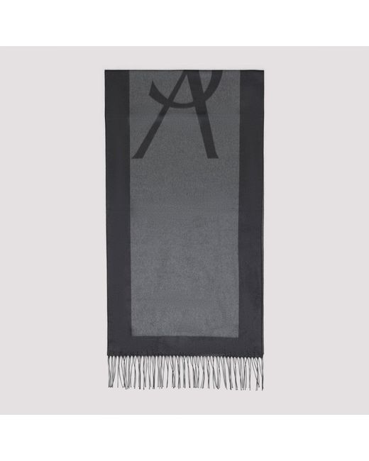 Monogram Dark Silk Scarf-Uomo di Saint Laurent in Gray da Uomo
