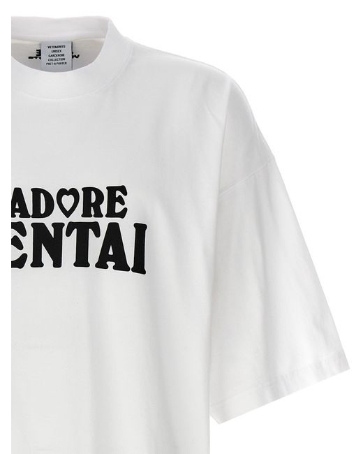Hentai T Shirt Bianco/Nero di Vetements in White