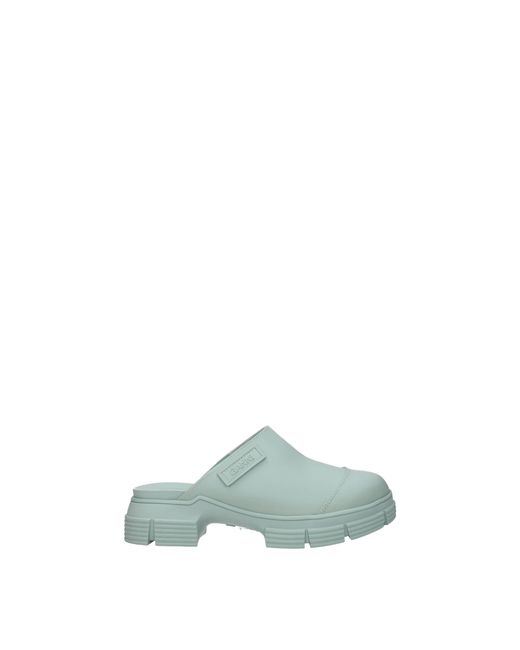 Ganni Slippers And Clogs Rubber Green Fog Lyst