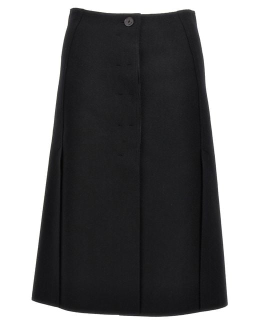 Lanvin Black Wool Skirt Skirts