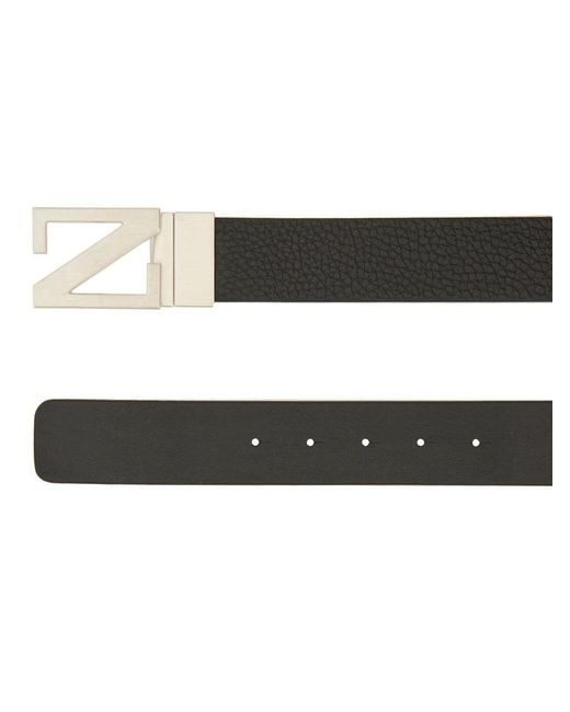 Zegna Black Reversible Belt With Monogram "Z" Buckle for men