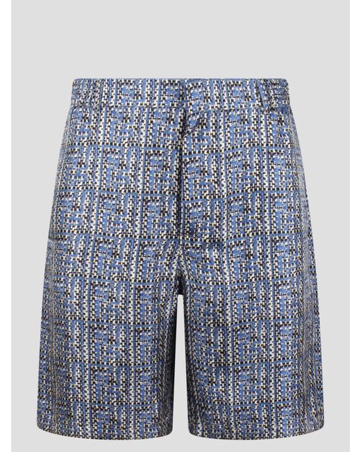 Ff silk shorts di Fendi in Blue da Uomo