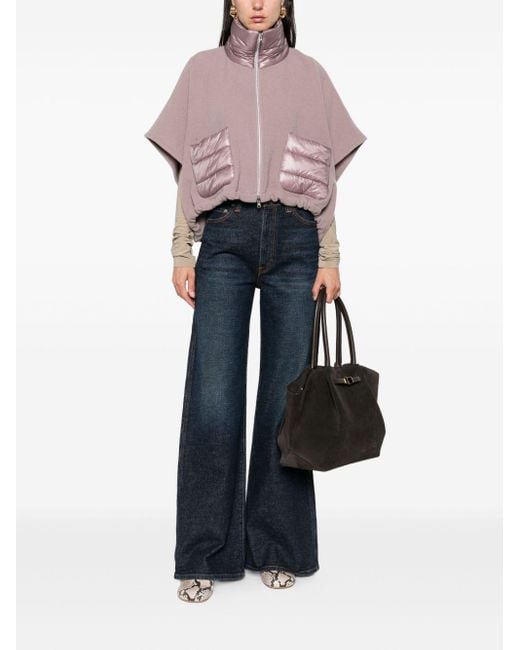 Herno Pink Wool And Nylon Cape
