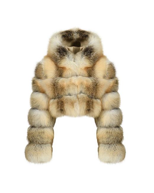 Wanan Touch Natural Leon Two-tone Fox Fur Jacket