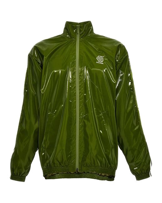 Doublet Green Laminate Track Casual Jackets, Parka for men
