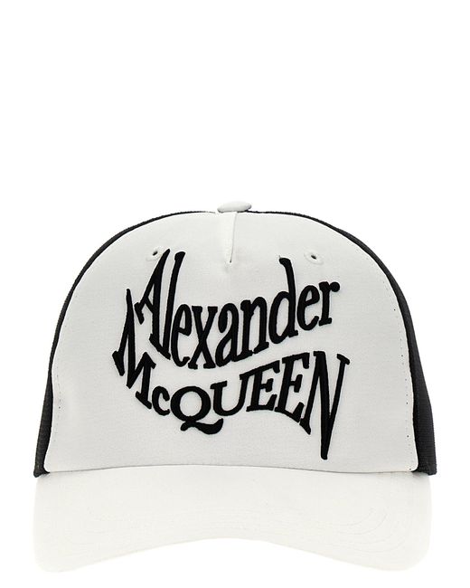 Warped Logo Cappelli Bianco/Nero di Alexander McQueen in Black da Uomo