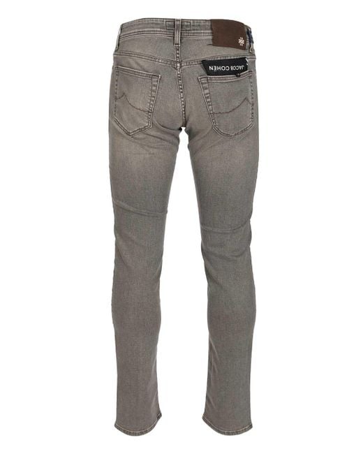 5 Pkt Super Slim Fit Nick Slim V1 10,5 Oz Grigio Medio Salpa Moro Jeans-Uomo di Jacob Cohen in Gray da Uomo