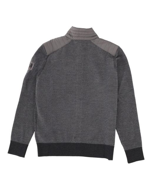 Belstaff Gray "Kelby" Cardigan With Zipper for men